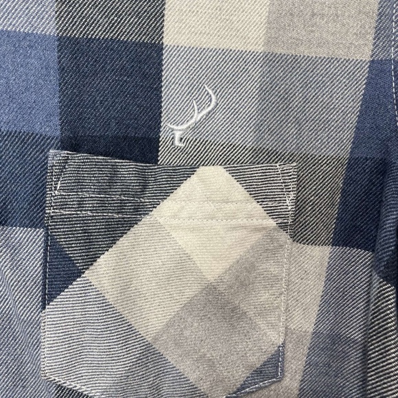 Pladra Casual Blue and Gray Plaid Button Down Shirt T24 - Picture 2 of 6